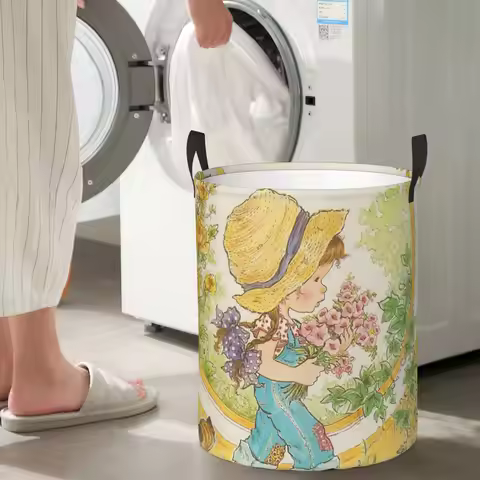 Sarah Kay Girl Folding Laundry Baskets Dirty Clothes Toys Storage Basket Large Waterproof Box