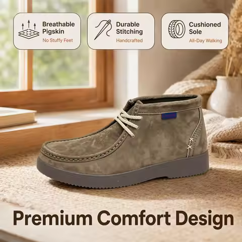 Men's Elegant Mocassin Shoes Men's Premium Leather Handcrafted Sewn Boots Elegant Mocassin Man Shoes