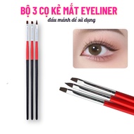 Set of 3 eyeliner brushes with red tip