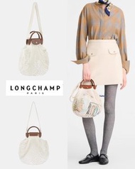 韓國代購🇰🇷 LONGCHAMP LE PLIAGE FILLET TOP HANDLE BAG網袋 (白色)