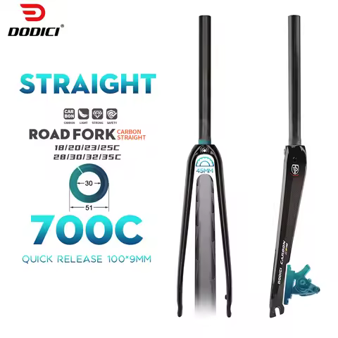DODICI Ultra-light Carbon Fiber Bicycle Front Fork Straight Tube City Road Bike Hard Fork 700C*18C-3