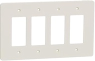 Square D X Series Wall Plate for Outlet and Light Switch, Mid Size Plus 4 Gang, Matte Light Almond