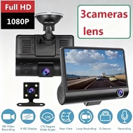 3-Way Record Car Camera Dashcam Front + Back + Interior Recorder Video Cam Night Vision