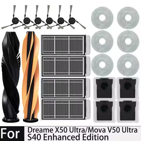 Dreame MOVA V50 Ultra/X50 Ultra/ X50 Master/L50 Pro Ultra/L40S Pro Ultra Parts Main Brush Filter Mop