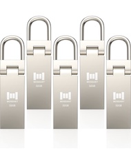 MOSDART 32GB 5 Pack USB 2.0 Waterproof Flash Drive with Keychain, 32 GB FAT32 Thumb Drives, Metal Ju
