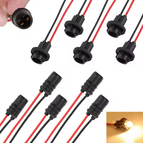 T10 W5W 194 147 Bulbs Sockets Pre-Wired Connector, Wire Bulb Soft Rubber Harness, Socket of Car Dash