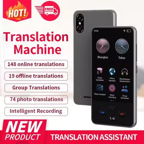S85 Pro 4‑Inch Touch‑Screen Language Translator Device,138 Languages,Voice Video Recording,Offline T