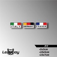 Flag Italy Germany French Flag Car Sticker Sticker Waterproof Sticker Luggage Sticker Hard Hat Stick