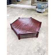 Hexagonal bamboo sitting table, size 75cm x 75cm x 22cm, cockroach color