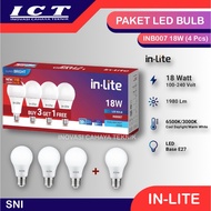 InLite LED Bulb Package INB007 contains 4 pcs - inLite Package INB007 5W, 7W, 9W, 12W, 15W, 18W