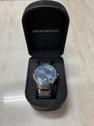 【EMPORIO ARMANI】AR2477 藍色錶面不銹鋼石英手錶 附原盒裝/錶帶 二手價 $3500