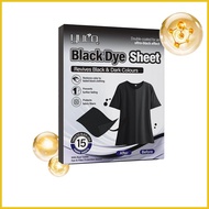 Black Fabric Dye for Clothes 15 Pieces Clothing Restorer Black Laundry Dye Sheet for Fabric Care Gar