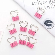 10PCS Binder Clip Heart Shape Metal Binder Clips Photos Tickets Notes Letter Paper Clip Office Study