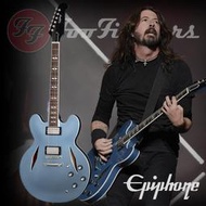 【又昇樂器.音響】Dave Grohl 簽名款 Epiphone DG-335 Pelham Blue 半空心 電吉他
