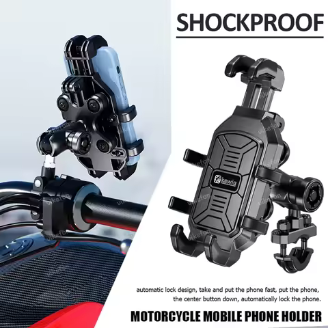 KEWIG Shockproof Motorcycle Phone Holder 4 Vibration Dampener 360 Rotation Anti-Thief Motorbike Bicy