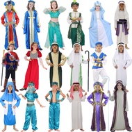 ฮาโลวีนเด็กชายและหญิงอินเดียเสื้อผ้า Aladdin อาหรับชนเผ่าเต้นรำการแสดงชุดเจ้าหญิงเจ้าชาย