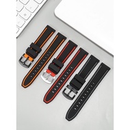 Waterproof Silicone Watch Strap Adapt to Omega Beauty Tissot Seiko Casio Orange Rubber Strap