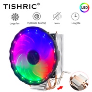 TISHRIC CPU Cooler Fan Computer CPU Heat Sink 4 Pin PWM Fan RGB CPU Cooling Radiator Fan For In LGA2