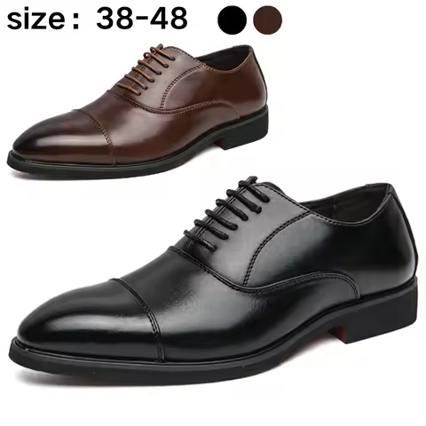 Mens Formal Oxford Shoes Business Leather Dress Shoes for Wedding Size 47 48