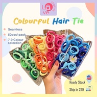 LOVESTORY 50Pcs Candy Color hair tie  Getah Rambut Budak Dewasa high elasticity hairtie Hairband Wom