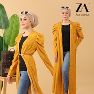 Zoe Arissa Azalea Long Cardigan Dress Readystock Pearl Crepe Murah Dinner Wedding Attire Fashion Mus
