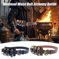 Medieval Witch Magic Potion Bottle Perfume Holder with 4 Bottle Alchemy Flask Potion Pouch Waist Bel