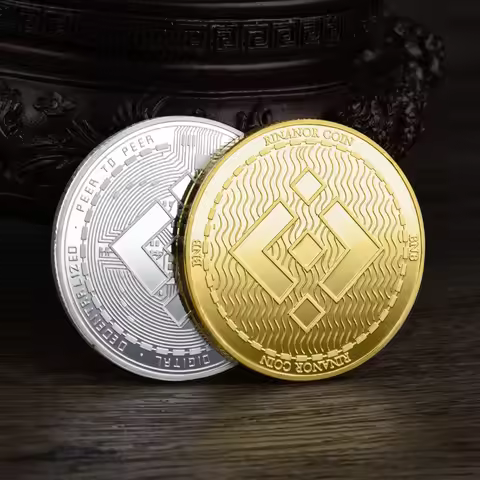 BNB Coin Binance Crypto Coin Gold, Silver Plated Metal BNB Physical Coin with Case Souvenir Commemor