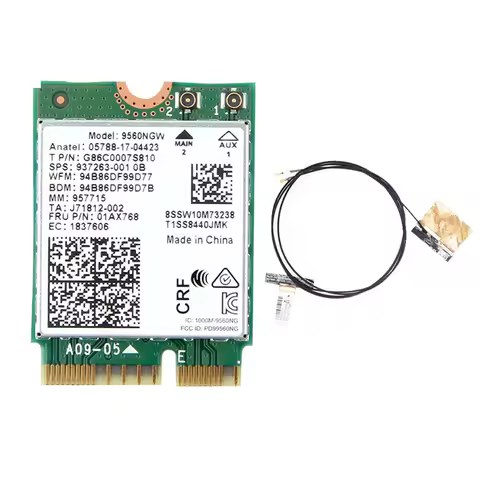 9560NGW WiFi Card+Antenna 1730Mbps Wireless AC 9560 Dual Band 2.4G+5G BT 5.0 802.11Ac M.2 CNVI 9560N