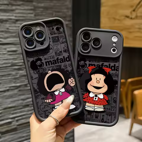 Cartoon Girl Mafaldas Phone Case for Oppo Reno 15 14 13 12 11 F 10 Pro Plus F31 F29 A6X A5X A78 A60 