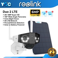 Reolink Duo 2 4G LTE 6MP Battery SimCard Outdoor Camera + 6W Solar Panel Type C Dual Lens with 180° 