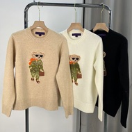 CB0O Ralp * LLL South Oil High Quality 24 Autumn Winter Golden Bear Embroidered Sweater Women's Knit