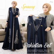 Spassy Gamis Wanita Dewasa Original Pakistan Set Fab Inner Rami Import Outer Ceruty Babydoll Armay