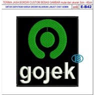 HD-202 BLACK GOJEK EMBROIDERY PATCH