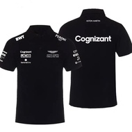 Baju Cotton Vint Aston Martin F1 F1 2023 short-sleeved polo shirt Top S-5XL