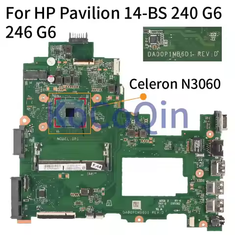 DA00P1MB6D1 DA00P1MB6D0 For HP Pavilion 240 246 G6 14-BS Notebook Mainboard N3060 925425-001 925425-