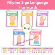 FILIPINO SIGN LANGUAGE FLASHCARDS, LAMINATED SIGN LANGUAGE ALPHABET FLASHCARDS