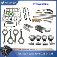 PT204 AJ20P4 Engine Timing Chain Kit & Gasket Kit Piston connecting rod Bearing Set For Jaguar land 