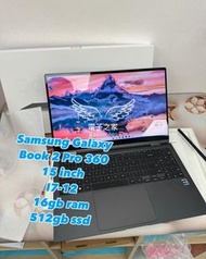 (荃灣實體店，全套 ) Samsung Galaxy Book 2 Pro 360 /15.6 /i7-12/16gb ram/512gb ssd/AMOLED
