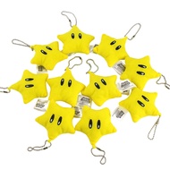 7cm Super Mario Mario Five-pointed Star Yellow Star Plush Doll Small Pendant Bag Charm Key Chain