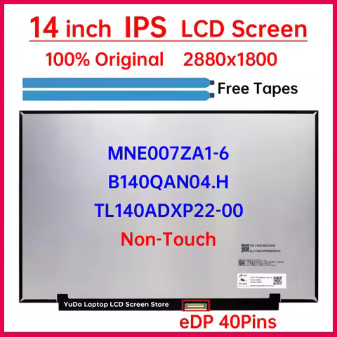 14" LCD Screen B140QAN04.H MNE007ZA1-6 TL140ADXP22-00 For Lenovo IdeaPad Pro 5 14AHP9 14IMH9 14IRH8 