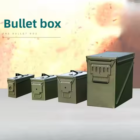 Metal bullet box, iron sheet storage box for hardware tools, small multi-functional protective porta