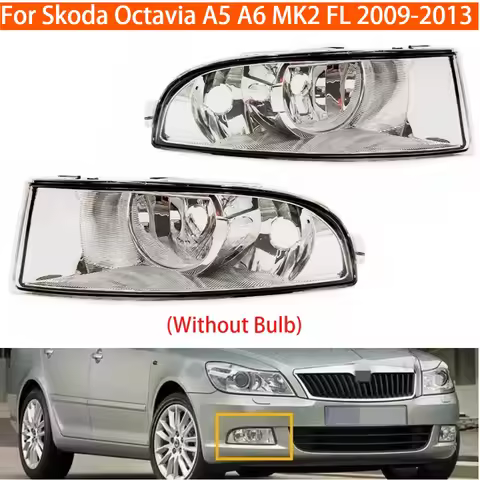 Front Bumper Halogen Fog Light Lamp 1Z0941701C 1Z0941702C for Skoda Octavia A5 A6 MK2 FL 2009-2013 N