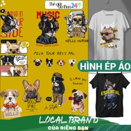 [Ironed, heat pressed image] Pug and Bull dog image P2