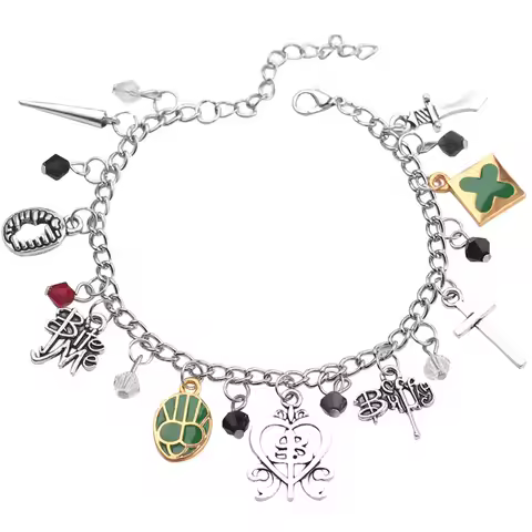 Bohemia Crystal Beads Bracelet Femme Buffy the Vampire Slayer Charm Bracelet Armband Sword Cross Bit