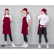 <apron>apron barista / barista apron / chef apron / plain maroon apron
