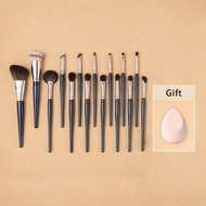 2452[OVW] 15 cái / 14 CÁI Bộ cọ trang điểm mặt và mắt tay cầm đầy sao màu xanh ZH00012 / ZH 00013255