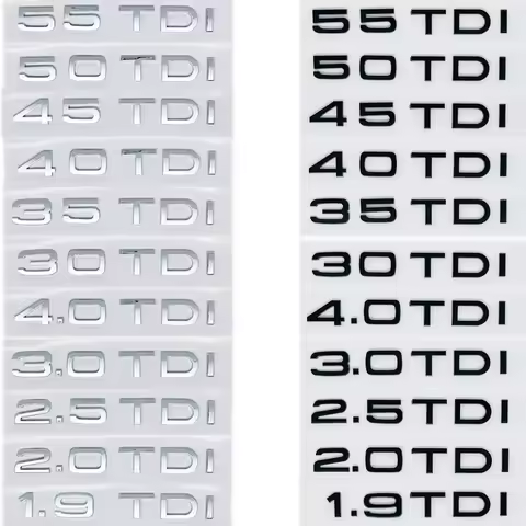 3D ABS Emblem for Audi 2.0TDI 2.5TDI 3.0TDI 35/40/45/50TDI - Fit A1 A3 A4 A5 A6 A7 A8 Q2 Q3 Q5 Q7 Ca