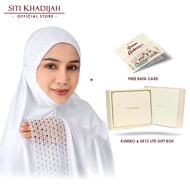 Siti Khadijah Telekung Modish Mehtap in White + Online Lite Gift Box + Free Kad Raya