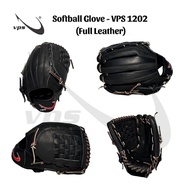 VPS 1202 Softball Glove (Full Leather)- Black 12 inches 12.25 inches// Sarung Tangan Softball VPS 12