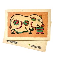 Do paper postcard set Vietnamese folk painting - Do paper postcard 10x15cm (with kraft paper envelop
